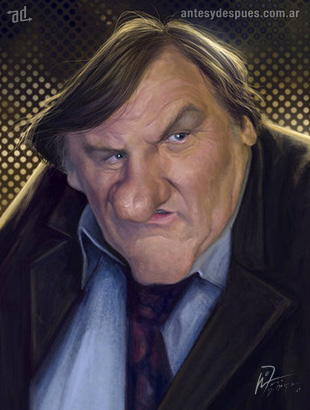 La caricatura de Gerard Depardieu La caricatura de Gerard Depardieu